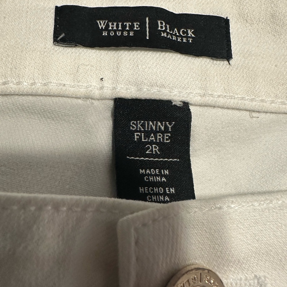 White House Black Market Women's White Wide Leg Jeans Size 29” - Picture 6 of 7